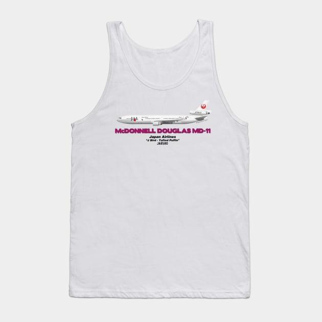 McDonnell Douglas MD-11 - Japan Airlines "J Bird - Tufted Puffin" Tank Top by TheArtofFlying